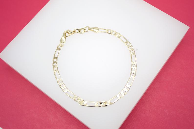 18K Gold Filled Figaro 3mm Chain Bracelet