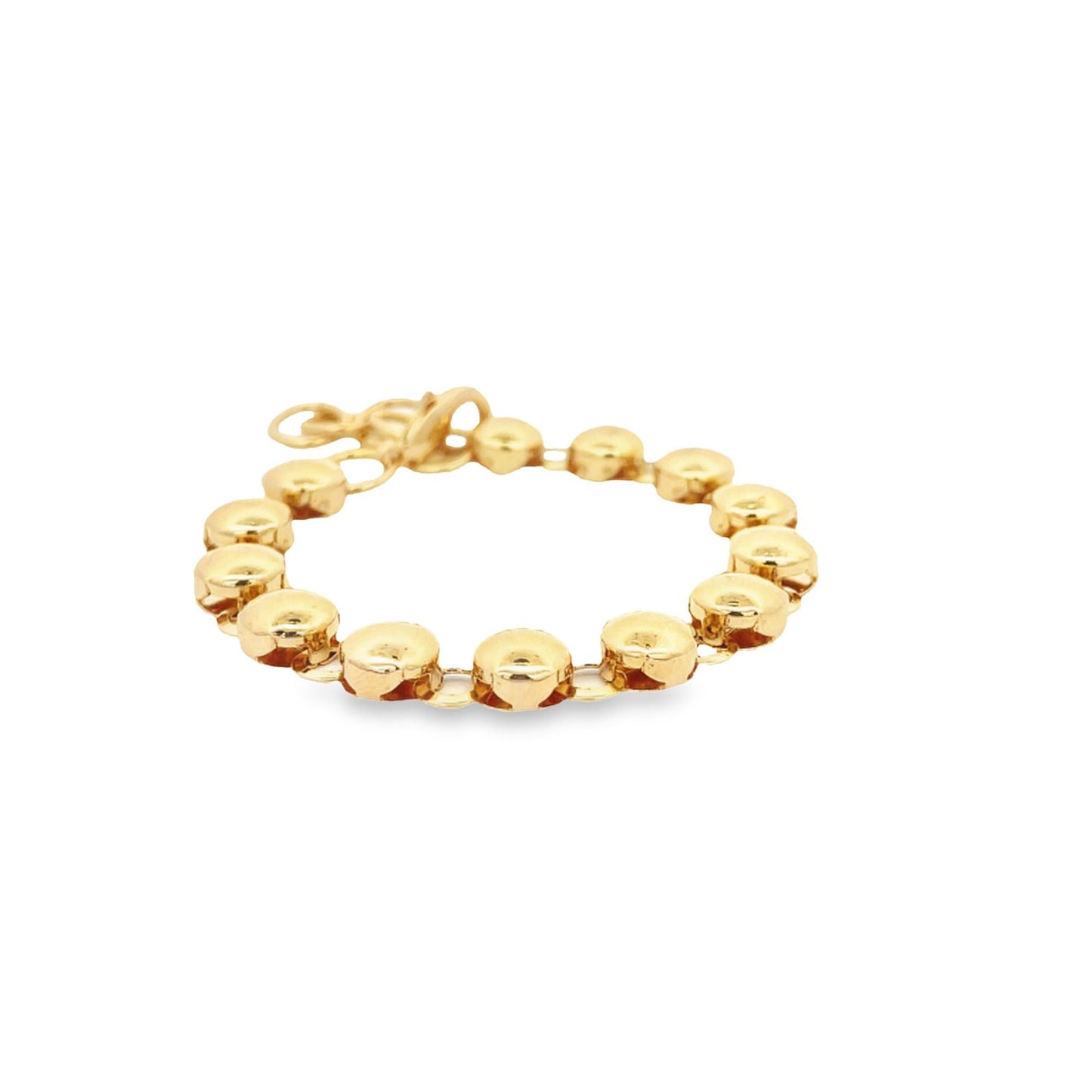 18K Gold Filled Thick Circle Disc Bracelet