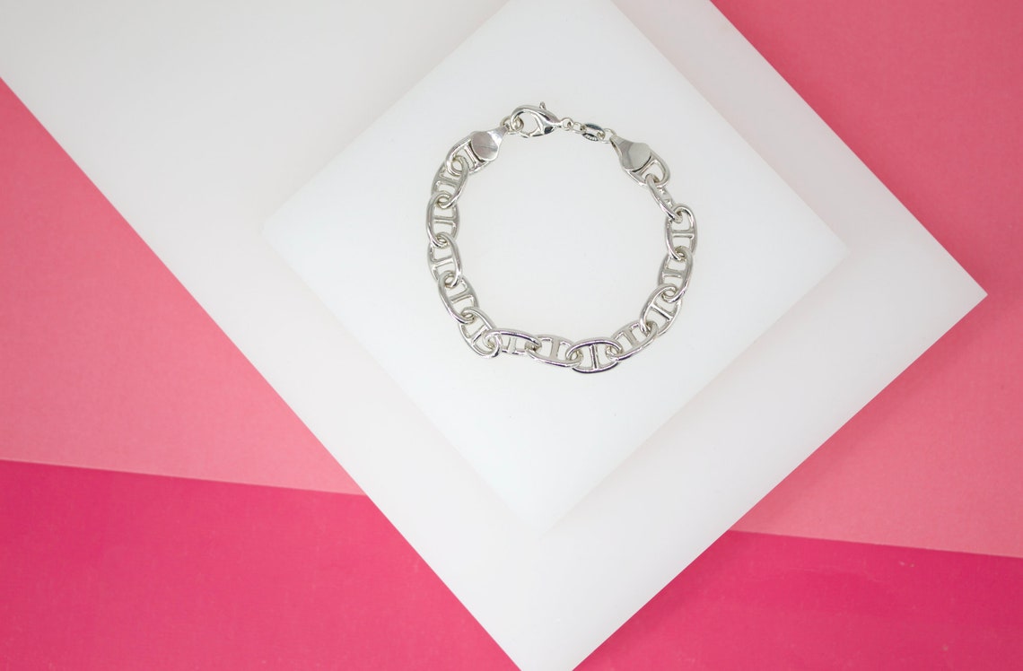 8mm Puffy Anchor Mariner Link Bracelet