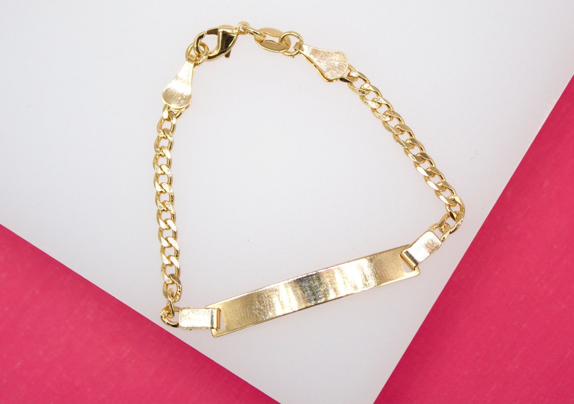 Gold Filled Simple Small Bracelet With Plate