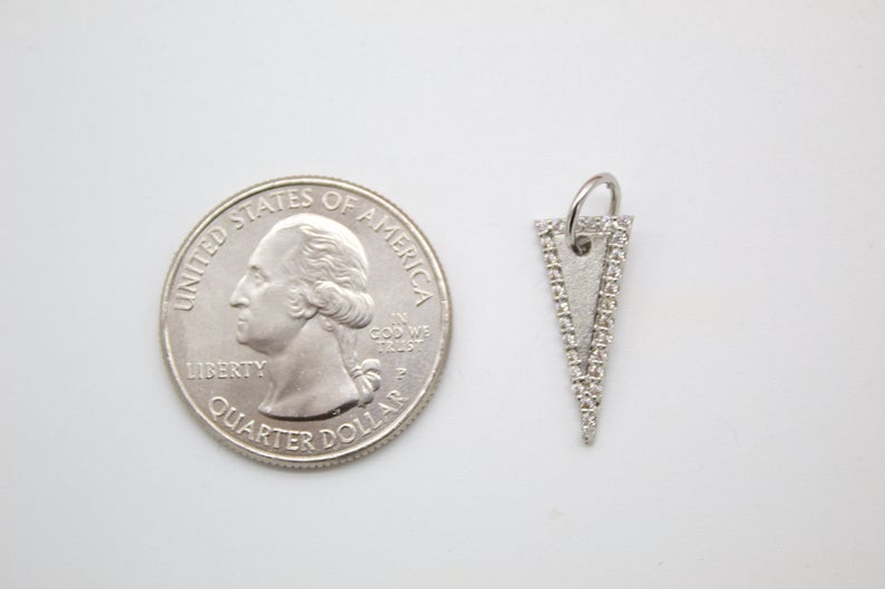 18K Gold Filled CZ Stones Triangle