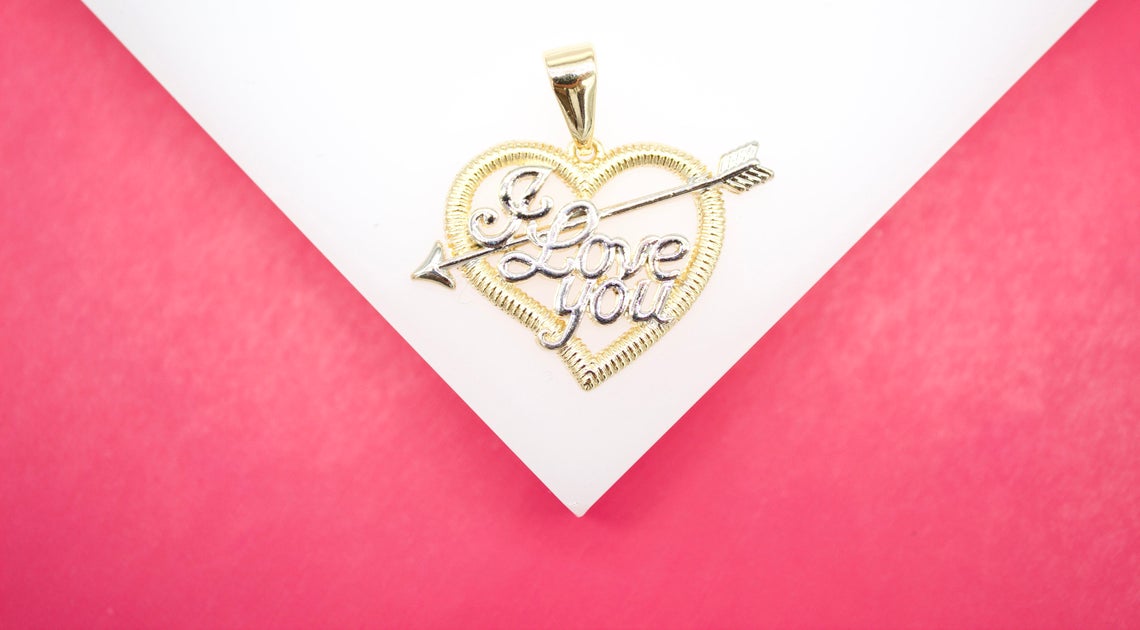 18K Gold Filled I Love You Pendant
