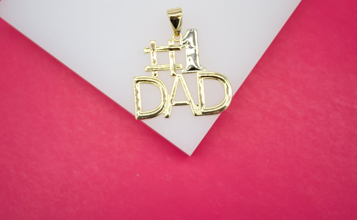 18K Gold Filled #1 Dad Pendant