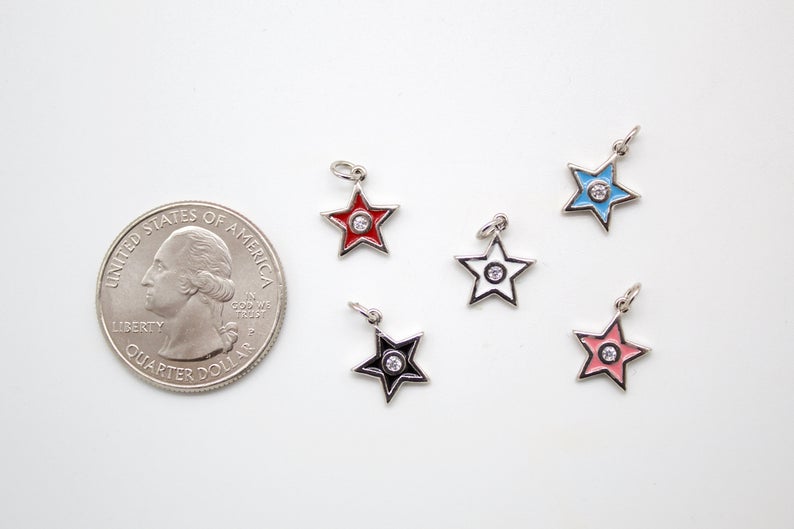 18K Tiny Gold Filled Dimond Star