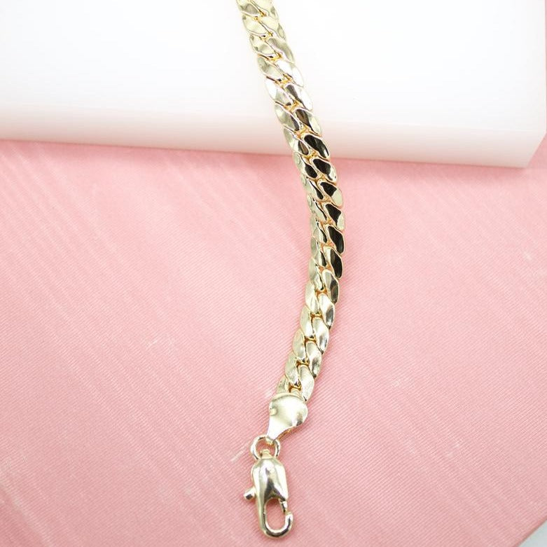 6mm Flat Diamond Cuban Bracelet Chain