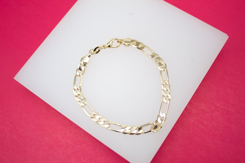 18K Gold Filled Figaro 5mm Chain Bracelet