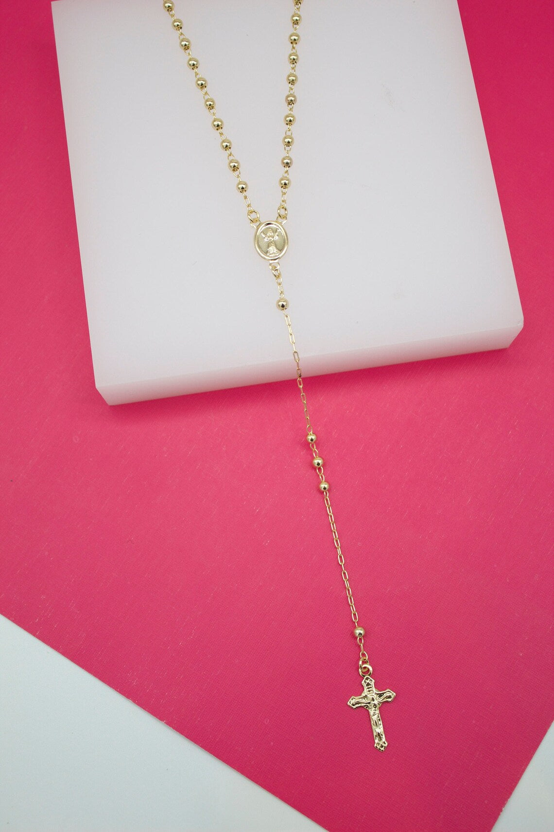 Gold Filled Catholic Rosary with Crucifix & Divino Niño Charm
