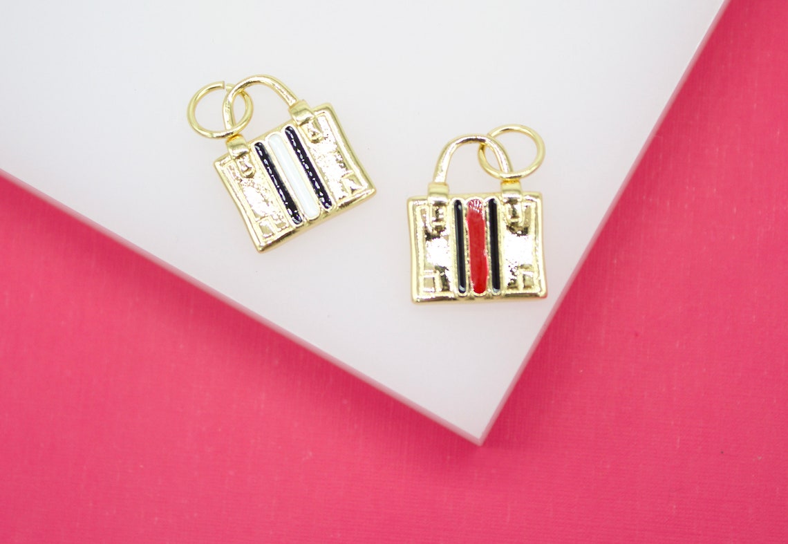 18K Gold Filled Designer Bag Pendant Charm