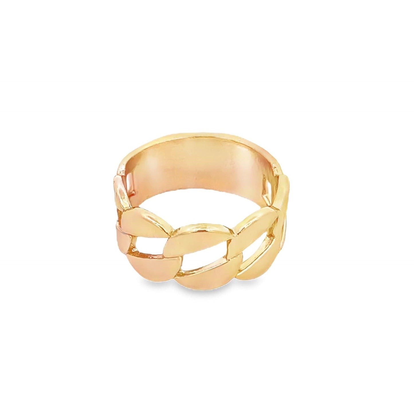 Smooth Part Cuban Link Chain Ring