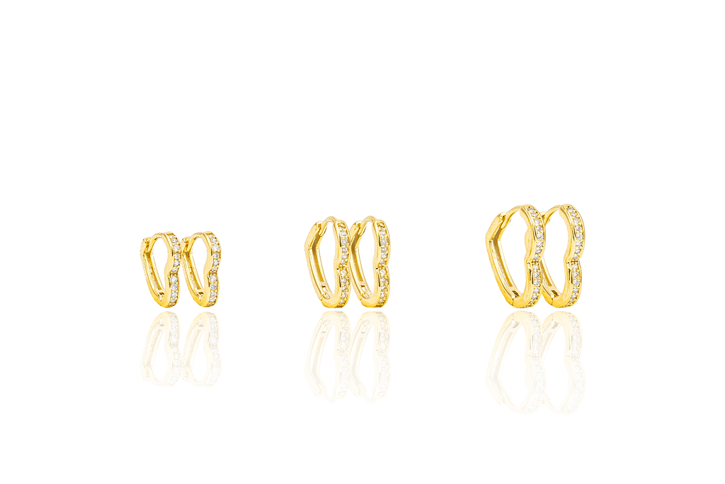 CZ Pave Heart Huggies