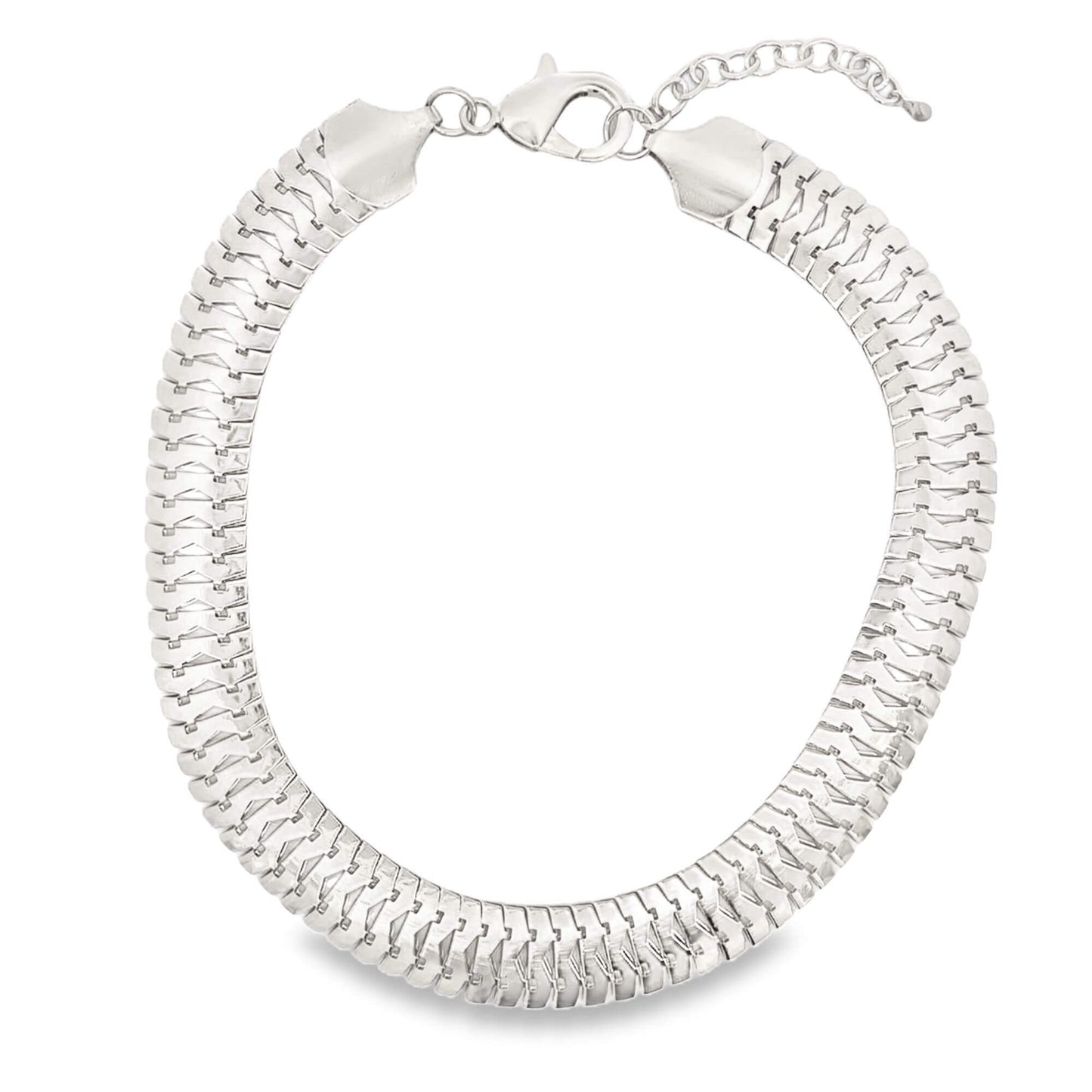 15mm Wide Herringbone Snake Bracelet