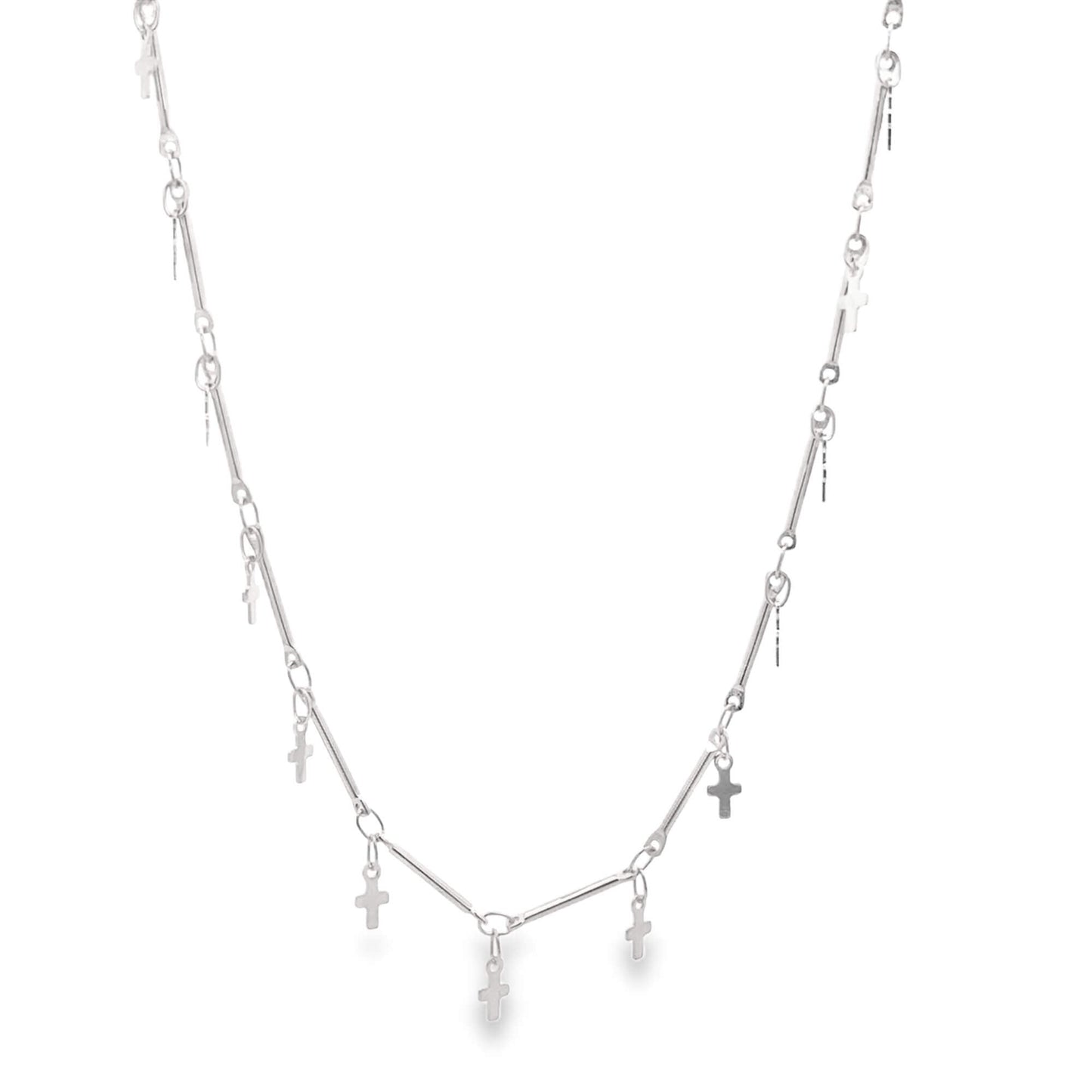 Bar Link Tiny Dangle Cross Charm Bracelet