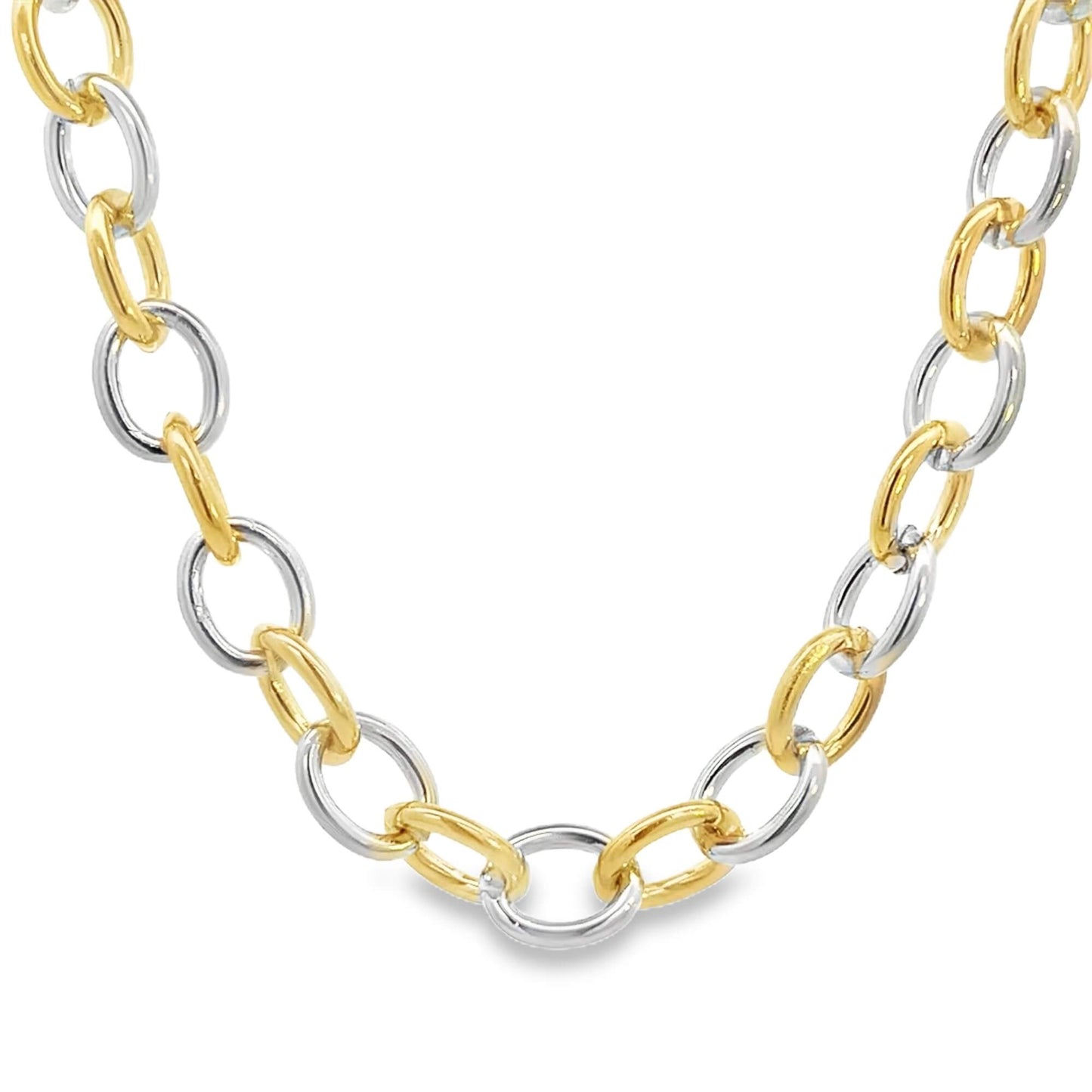 Thick Rolo Two-Tone Link Bracelet