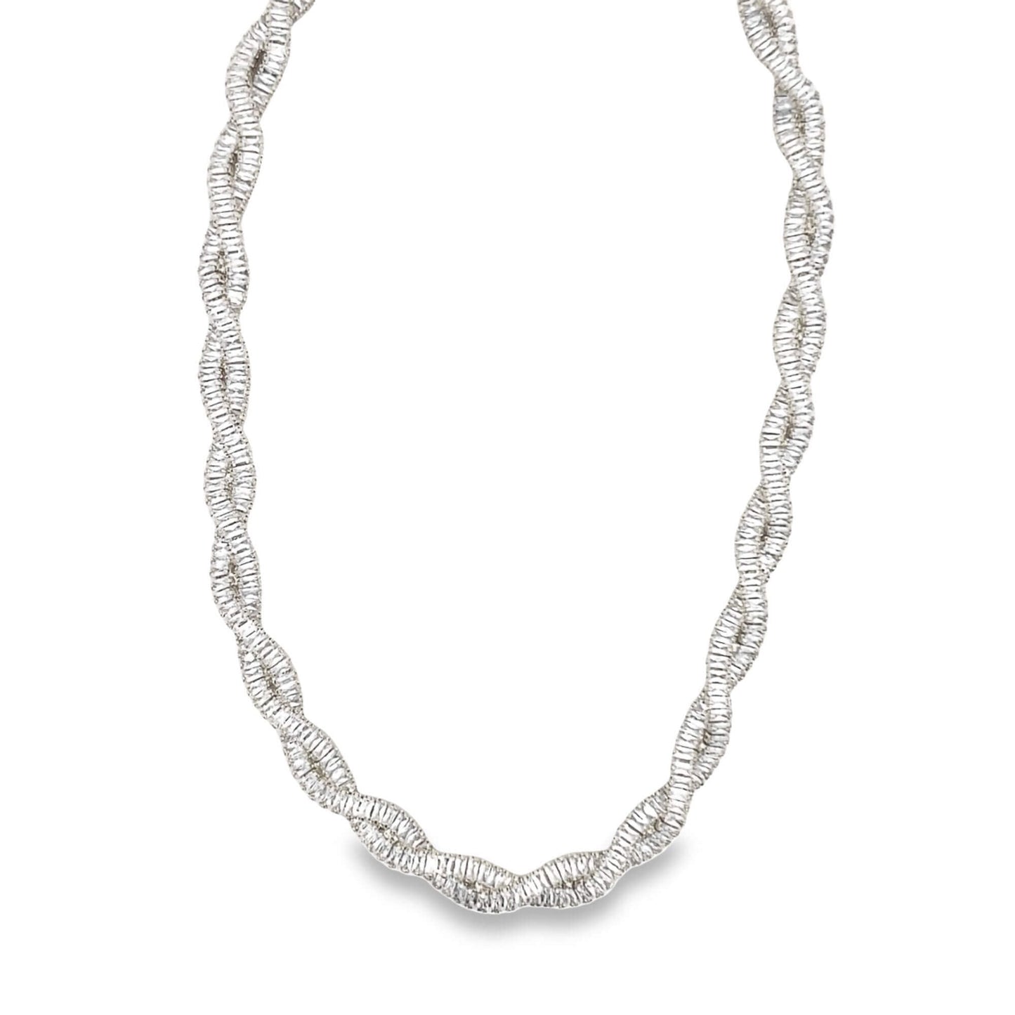 Twisted CZ Baguette Bracelet (I599)