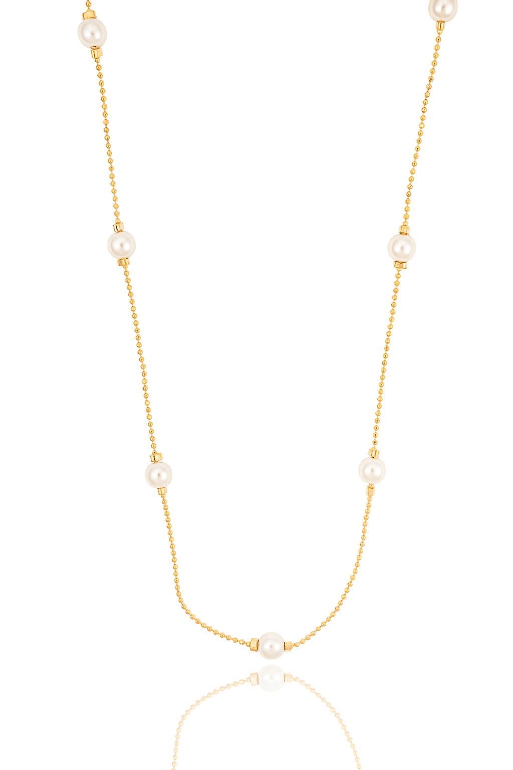 Mini Ball Chain Pearl Accent Bracelet