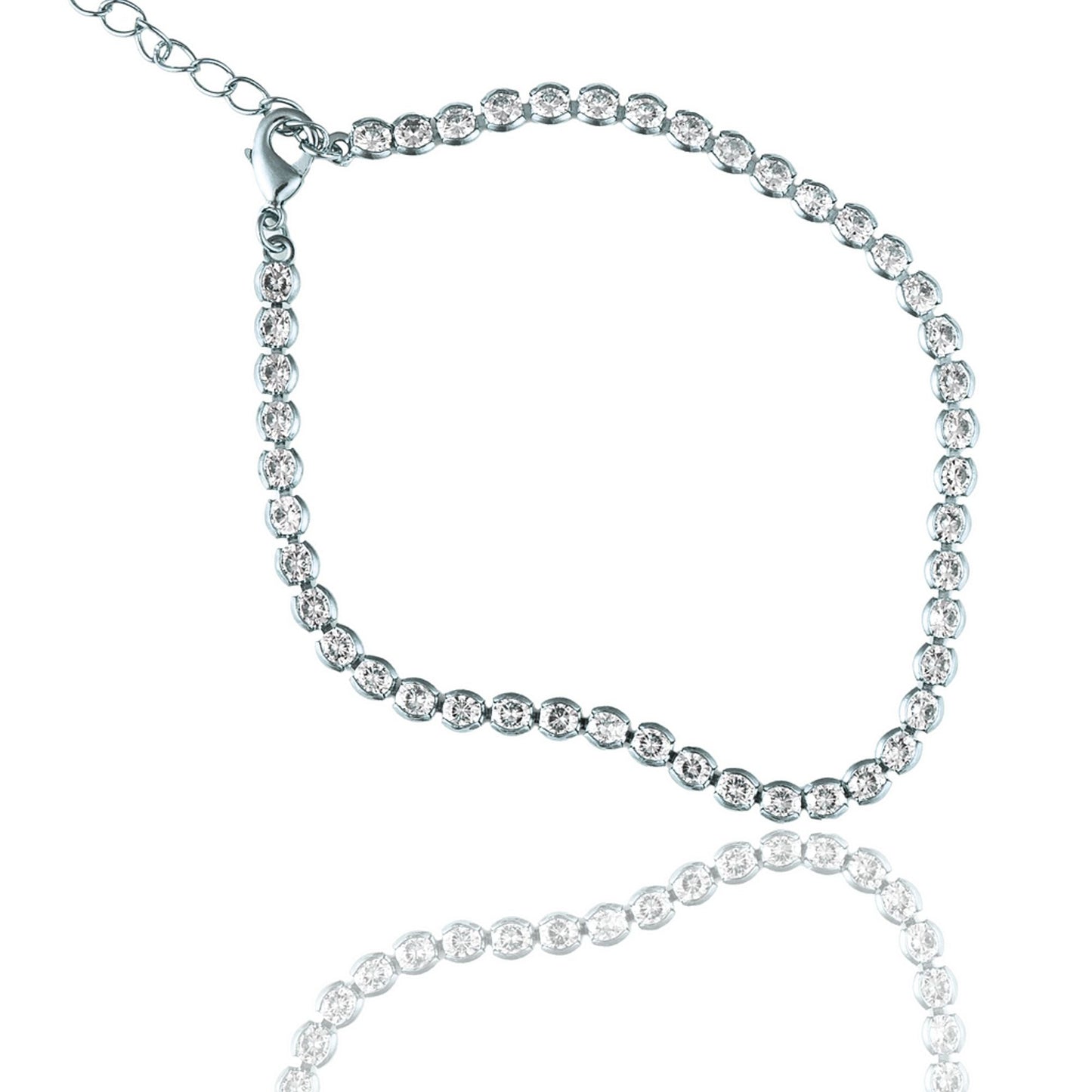 3mm Tennis Bracelet With Round Clear Cubic Zirconia Stones