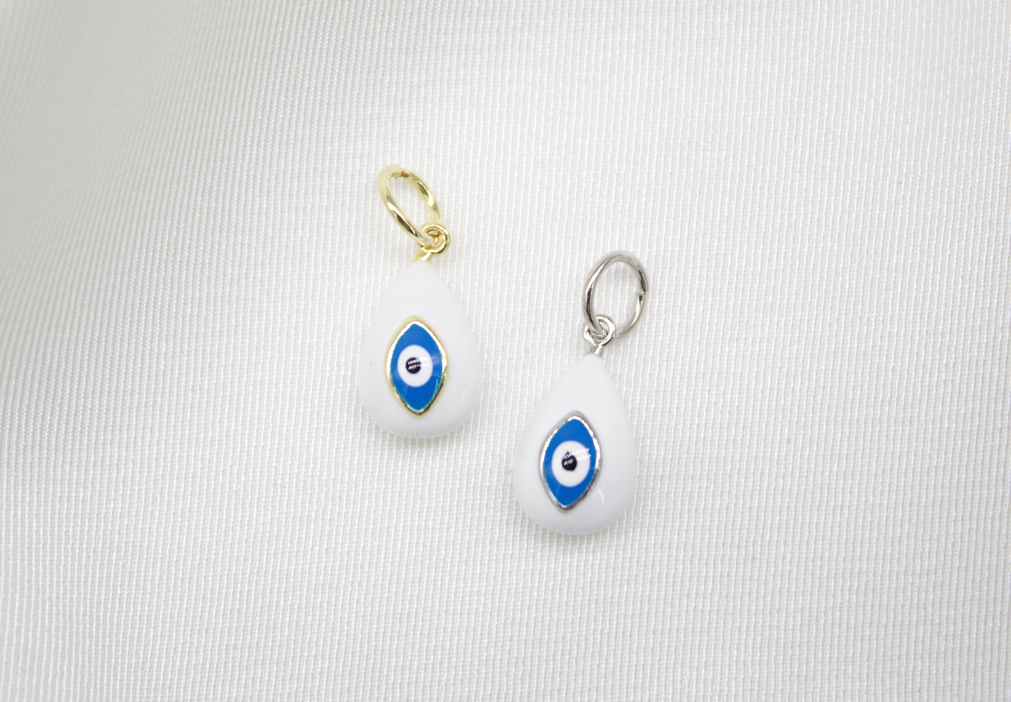 18K Gold Filled Enamel Evil Eye Tear Drop Pendant