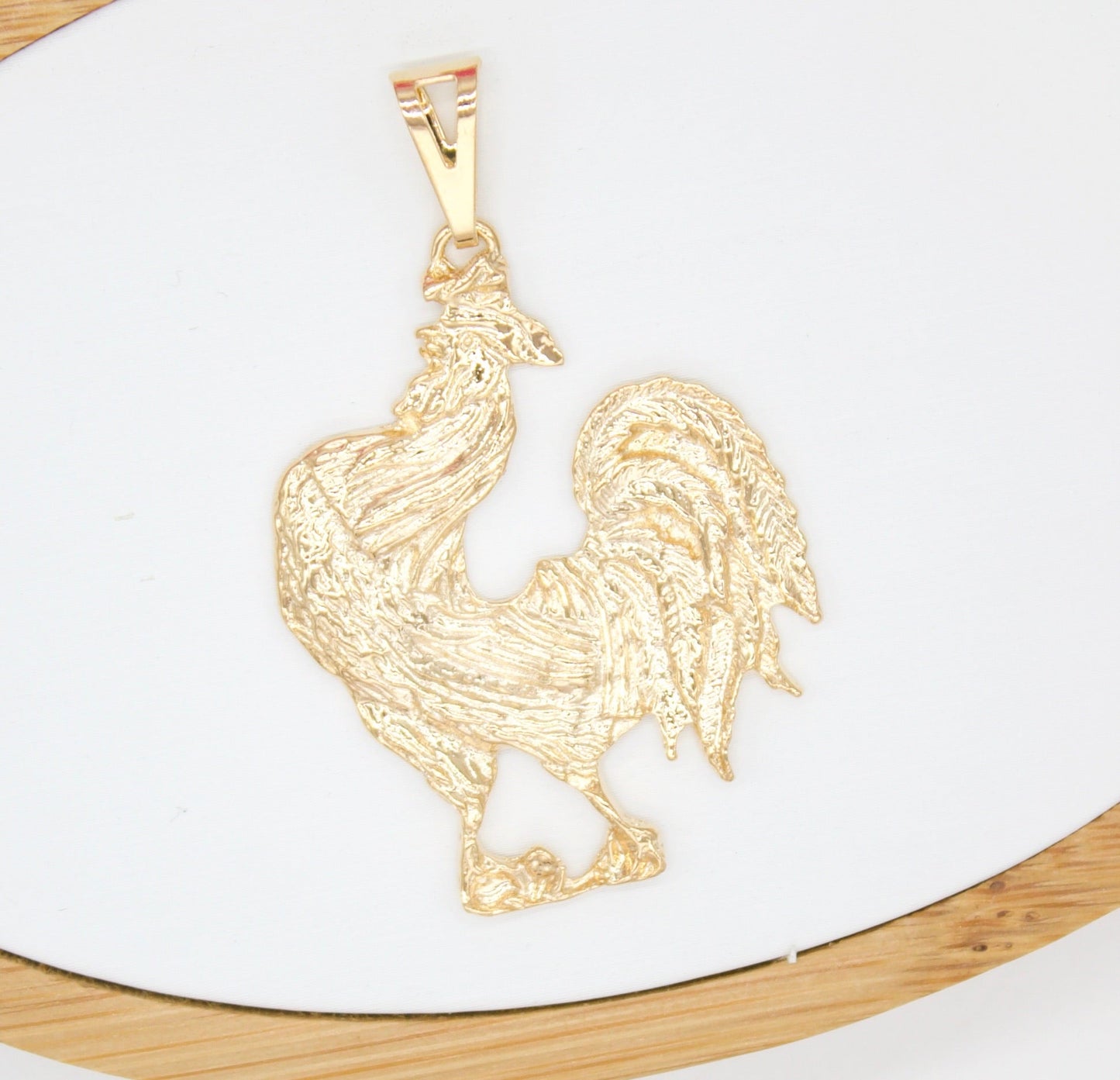 18K Gold Filled Chicken Rooster Bird Pendant