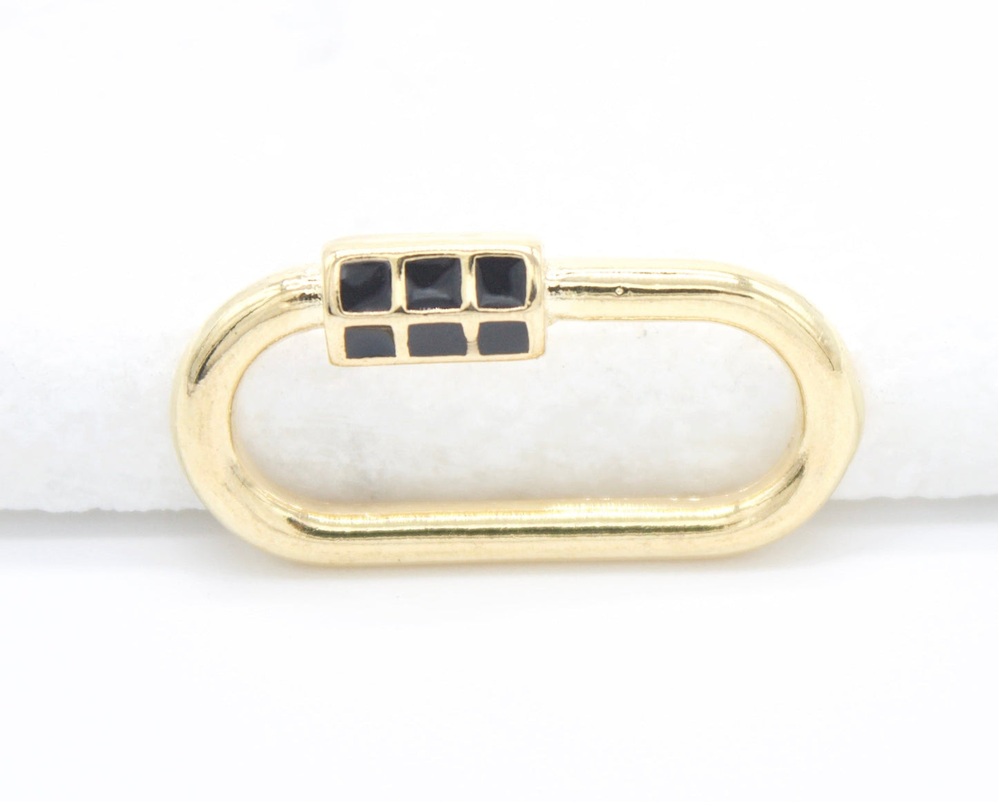 18K Gold Filled Carabiner Lock Pendant Charm Multicolor