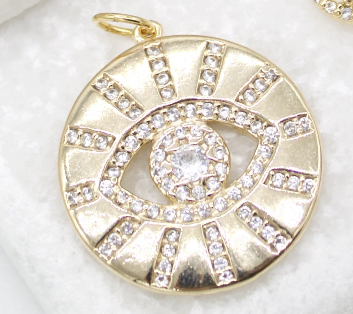 18K Gold Filled Evil Eye With CZ Stones