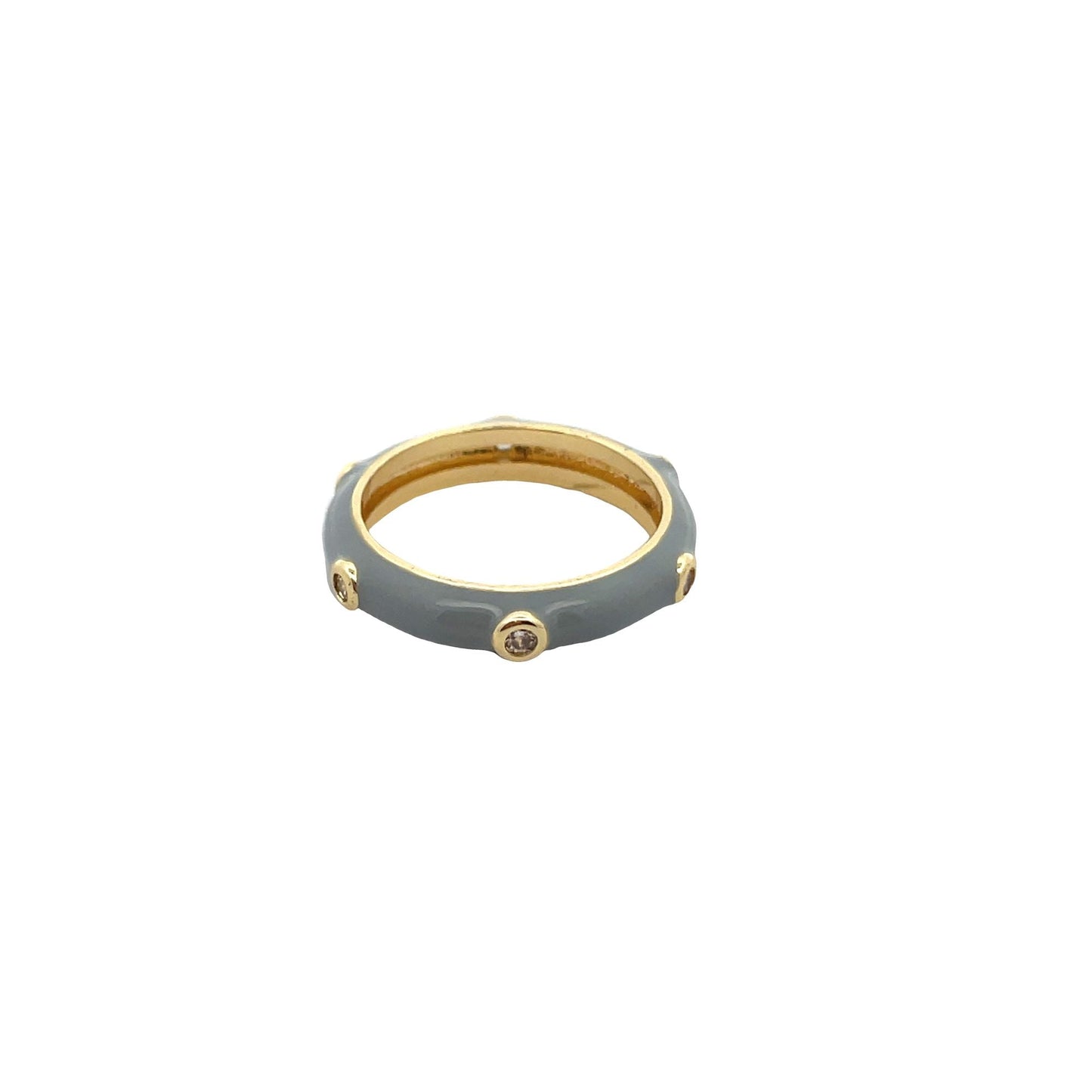 Enamel Ring With CZ Stones