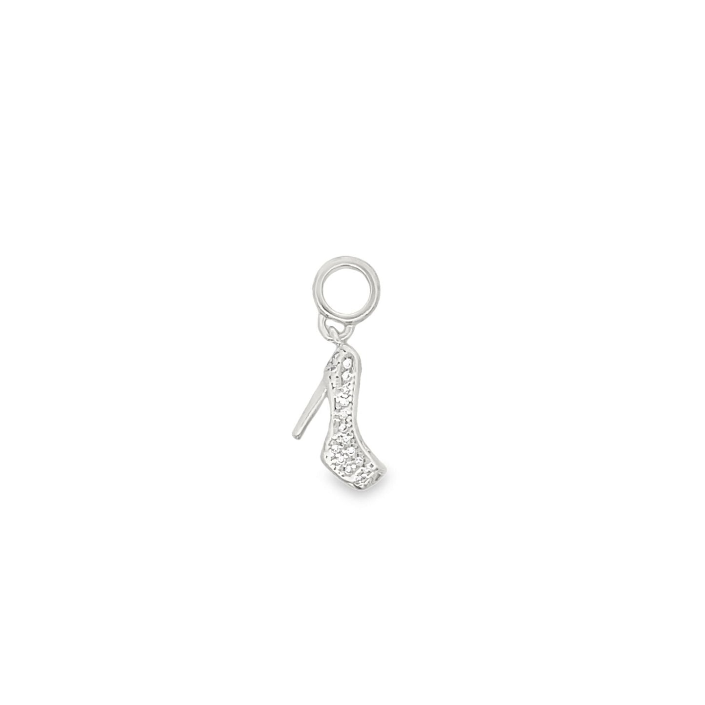 Pave Heel Shoe Pendant Charm