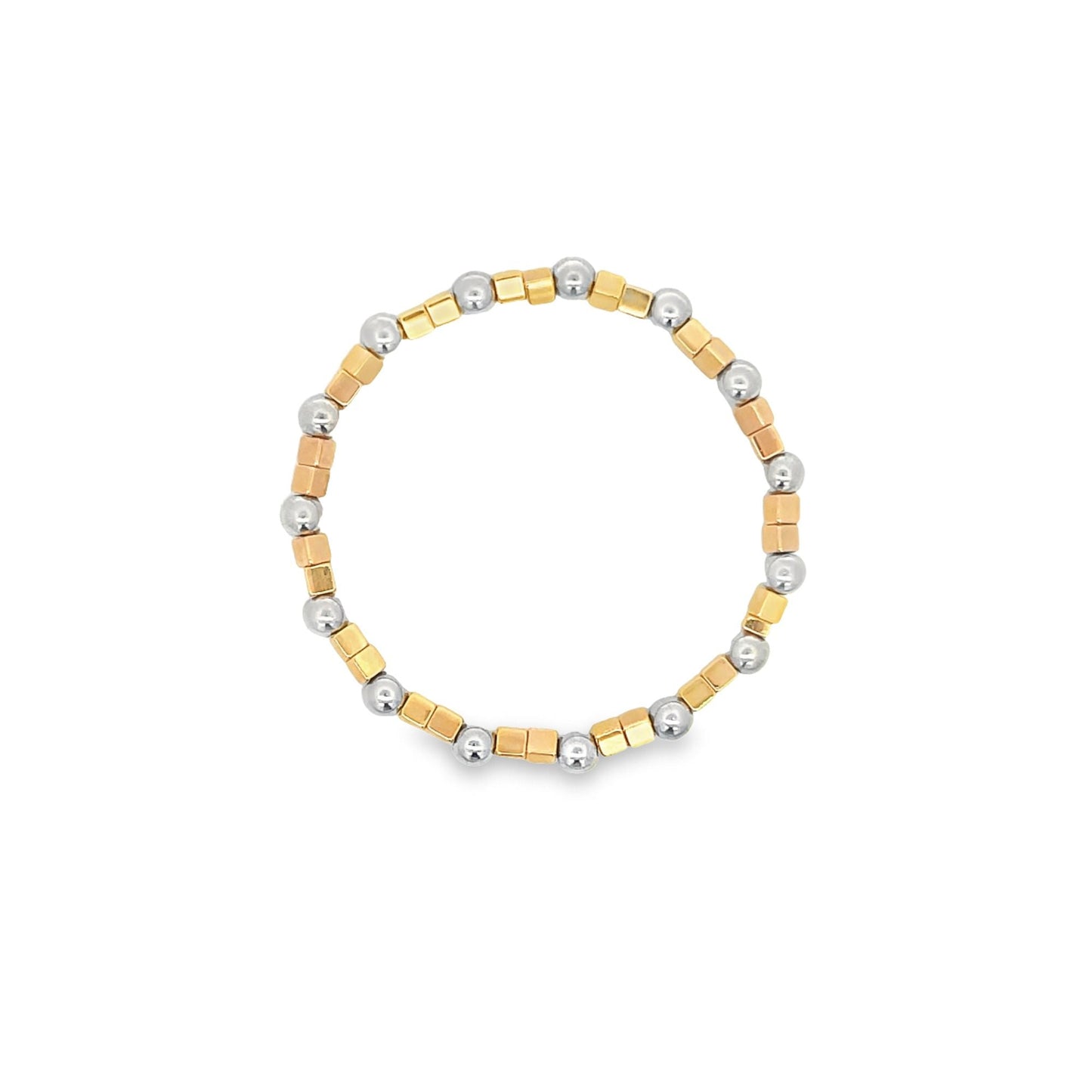 Two Tone Beaded Boho Bracelet