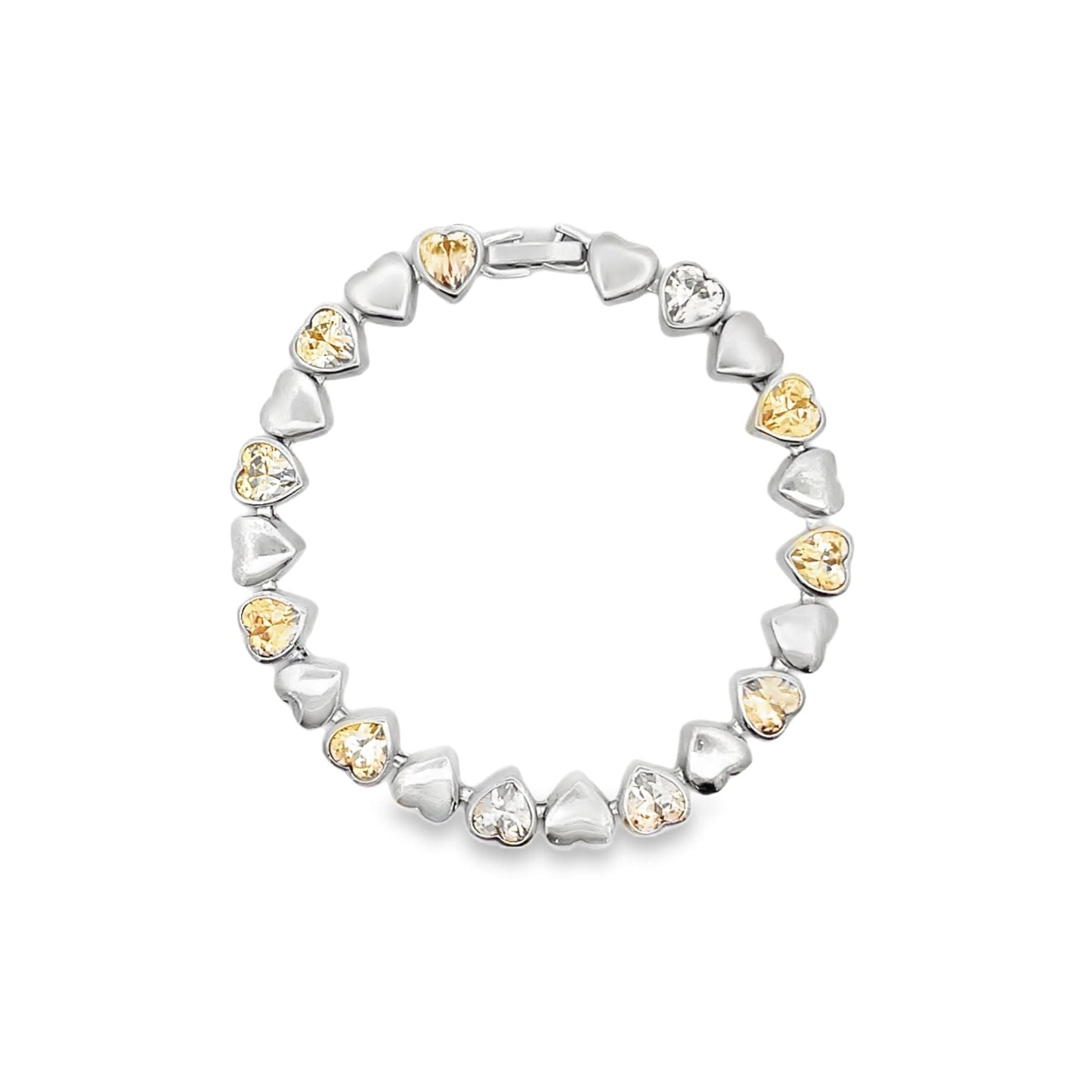 Heart Bracelet Heart Shaped CZ Stones