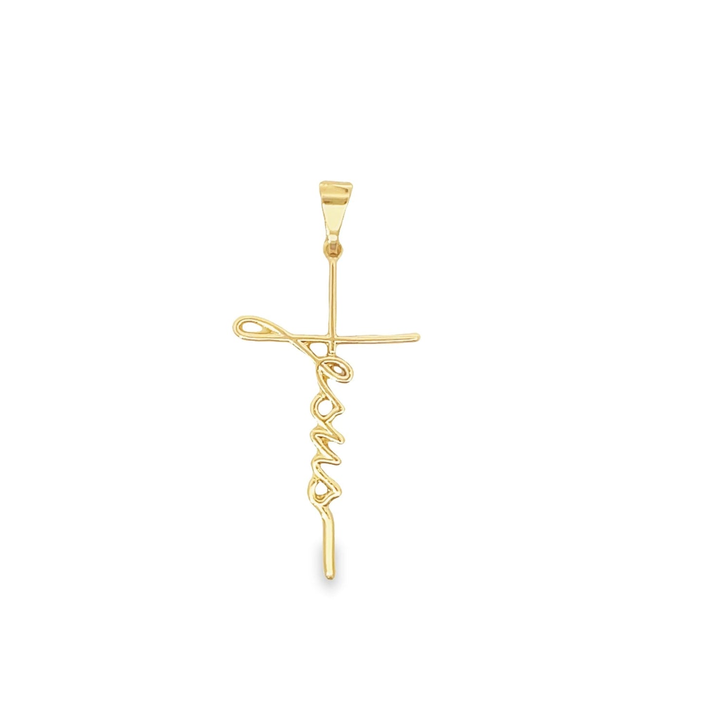 Jesus Written In Cursive Pendant Charm
