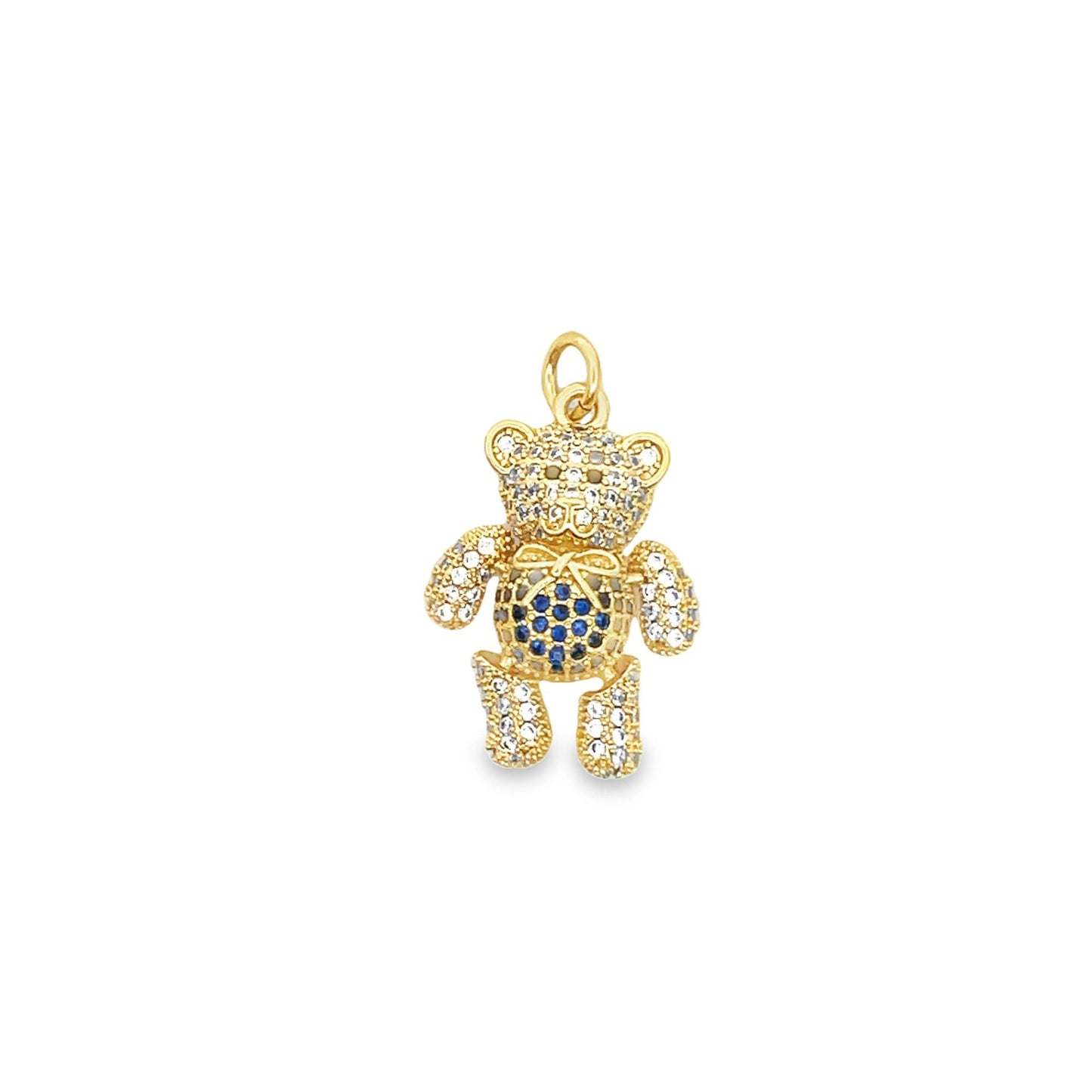 Colorful CZ Teddy Bear Pendant