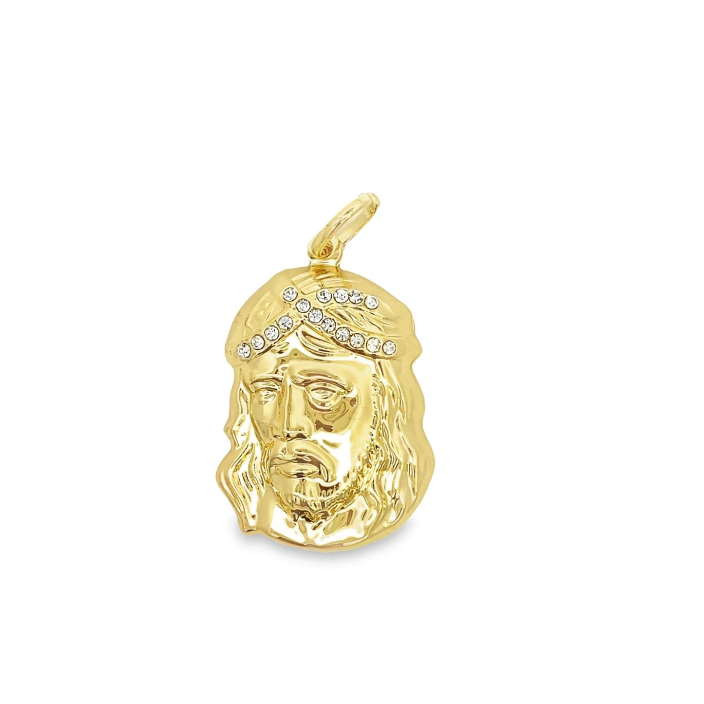 CZ Stone Jesus Christ Head Pendant