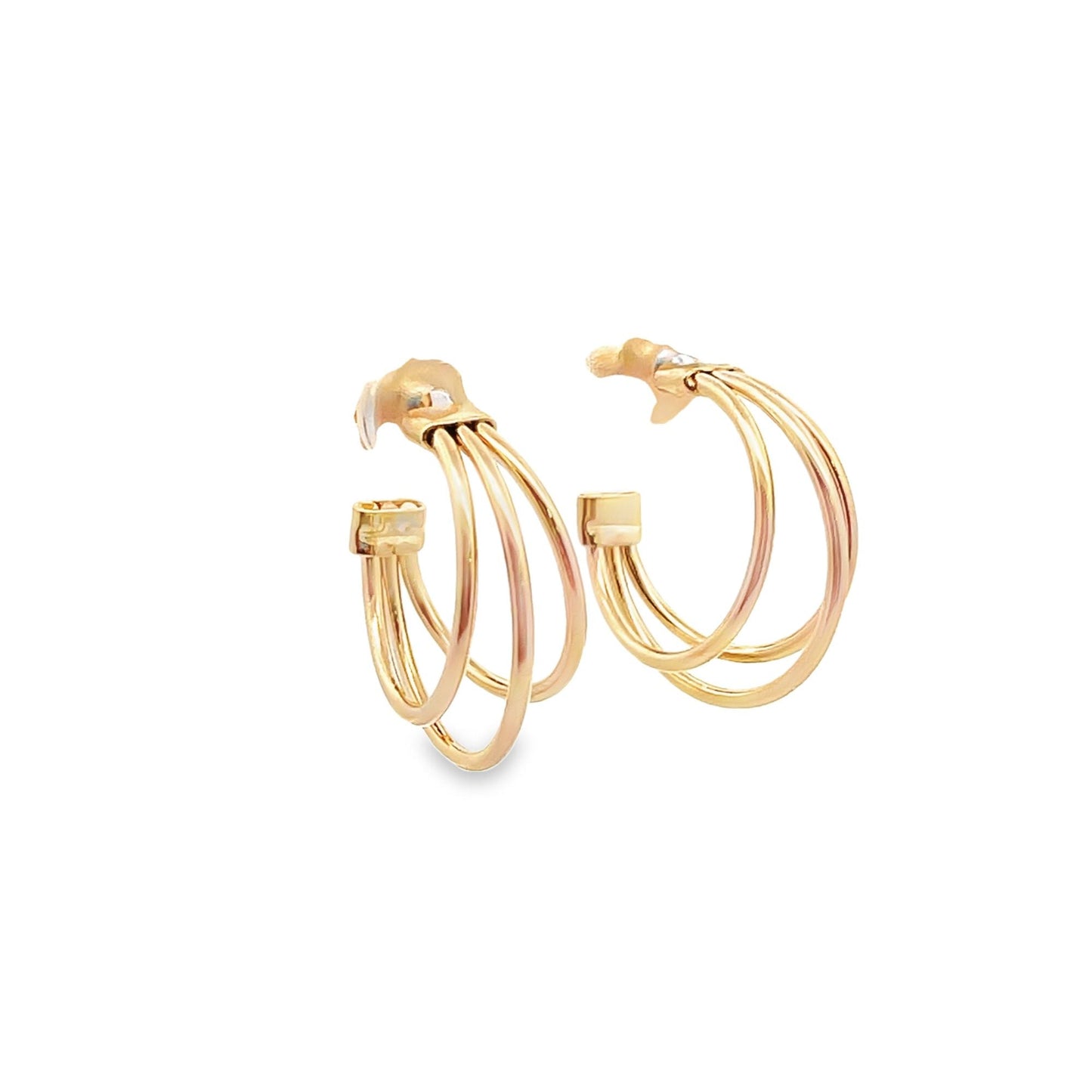 Triple Hoop Open Hoop Earrings