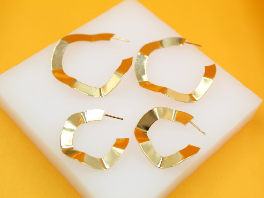 18K Gold Filled Designed Hoop Earrings