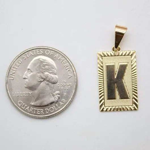 Ruffled Plate Initial Letter Pendant