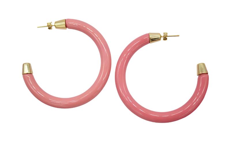 5mm Thick Enamel Open Hoop Earrings