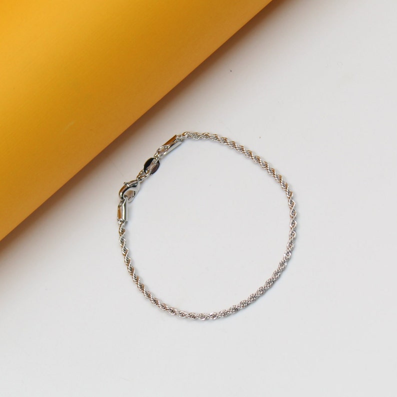 18K Gold Filled 2mm Rope Chain Bracelet