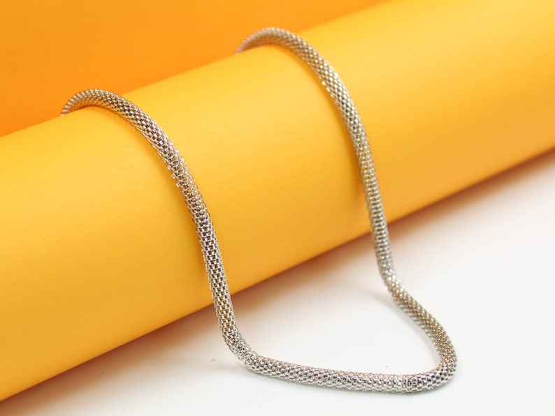 18K Gold Filled Round Mesh Bracelet Chain