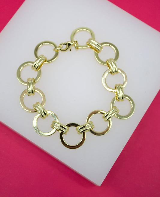 15mm Designed Circle Link Bracelet