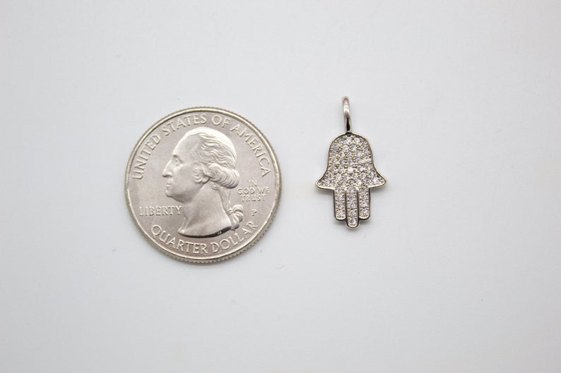 18K Gold Filled Hamsa Hand Pendant