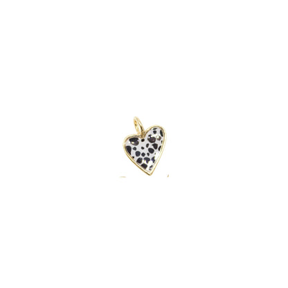 18K Gold Filled Zebra, Cheetah, Leopard, Dalmatian Print Heart Pendant