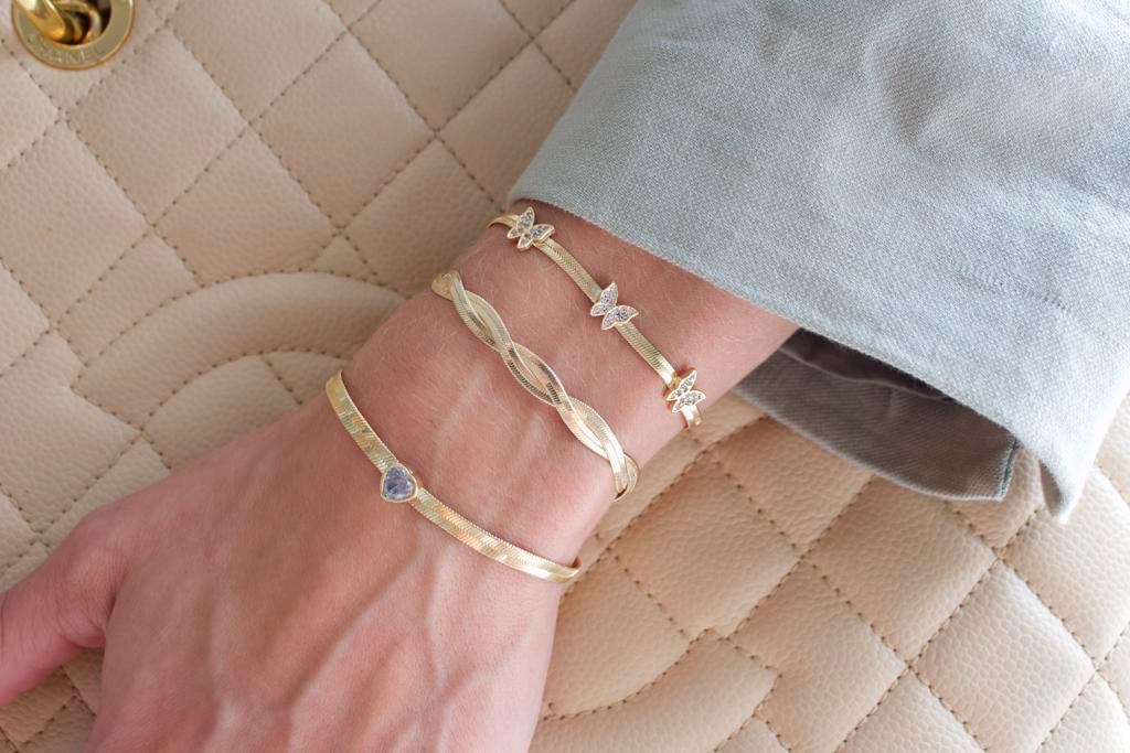 3mm Double Twisted Herringbone Snake Chain Bracelet