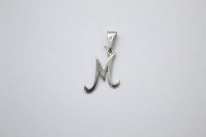 18K Rhodium Filled Name Initial Pendant
