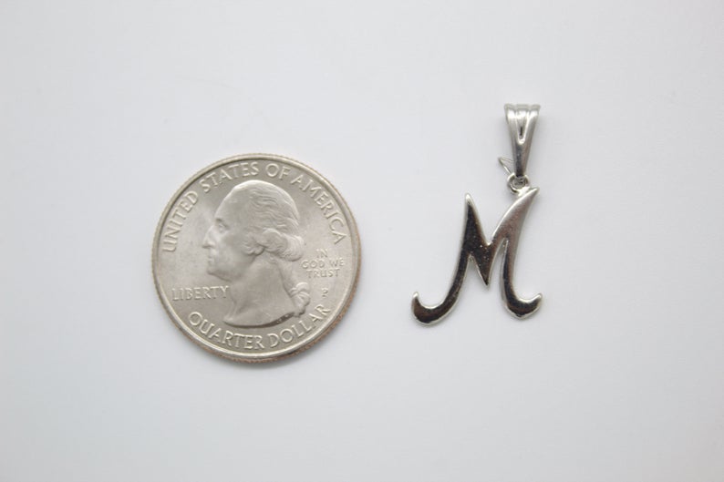 18K Rhodium Filled Name Initial Pendant