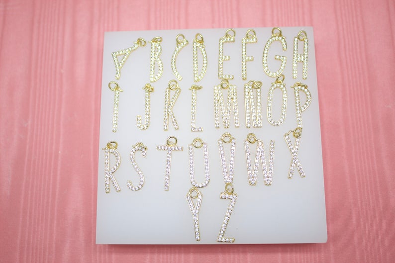 18K Gold Filled Capital Letter Name Initials Pendant