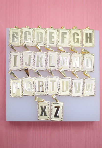 Ruffled Plate Initial Letter Pendant