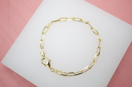 18K Gold Filled Paper Clip Link Bracelet
