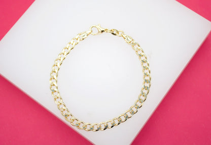 4mm Cuban Curb Link Chain Bracelet