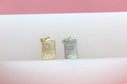 18K Gold Filled Aquarius Sign Tag Pendant