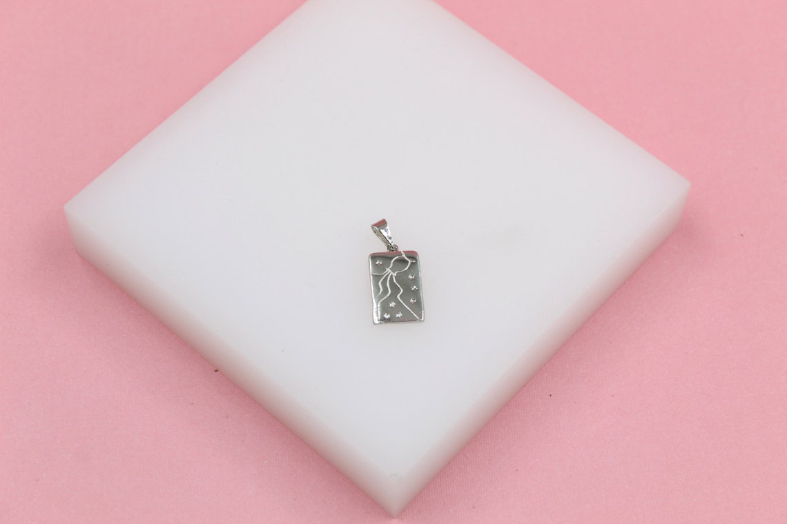 18K Gold Filled Aquarius Sign Tag Pendant