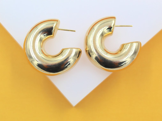 18K Gold Filled Thick Chunky Hoops
